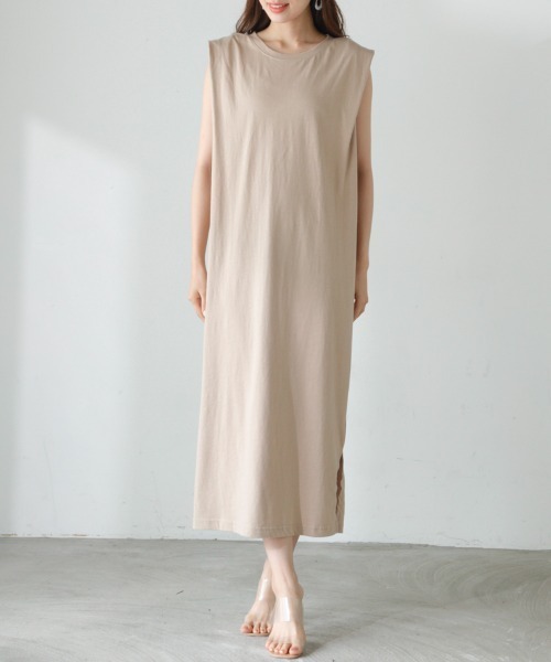 「M.deux」 ノースリーブワンピース MEDIUM ライトグリーン レディース_画像8