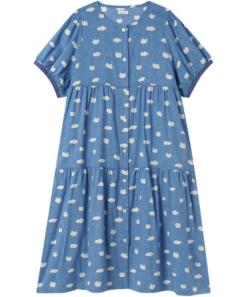 TSUMORI CHISATO リヨセルコットン裏毛　サンプル　ワンピ ツモリチサト ワンピース 綿100%(本体) 楊柳素材 3分袖 半袖 ロング丈