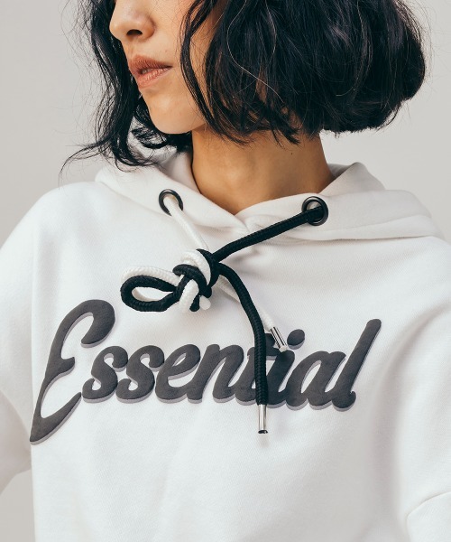 「ESSENTIAL」 プルオーバーパーカー FREE オフホワイト レディース_画像5