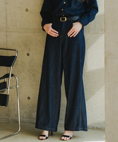 「Maison INNESS」 デニムパンツ L ネイビー レディース_画像3