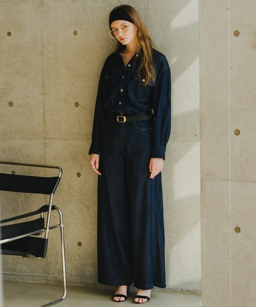 「Maison INNESS」 デニムパンツ L ネイビー レディース_画像5