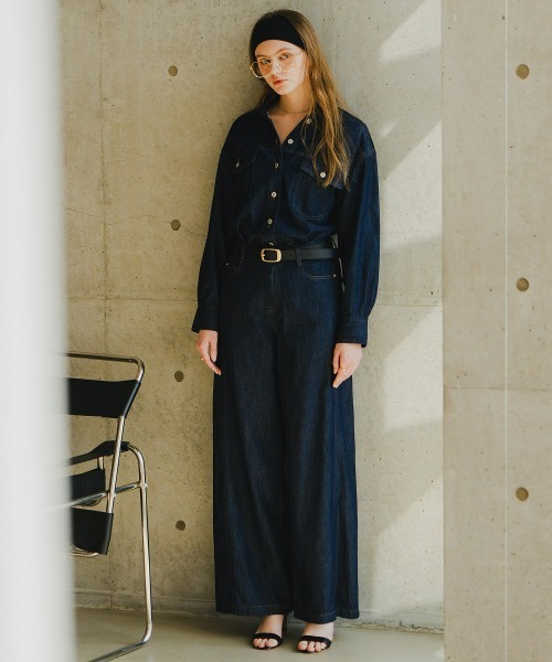 「Maison INNESS」 デニムパンツ L ネイビー レディース_画像6