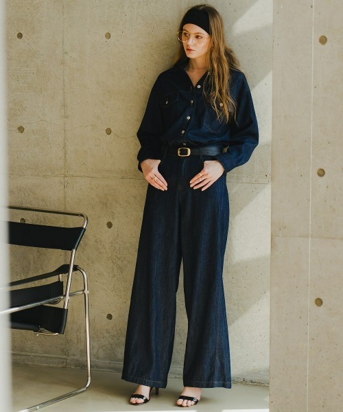 「Maison INNESS」 デニムパンツ L ネイビー レディース_画像7