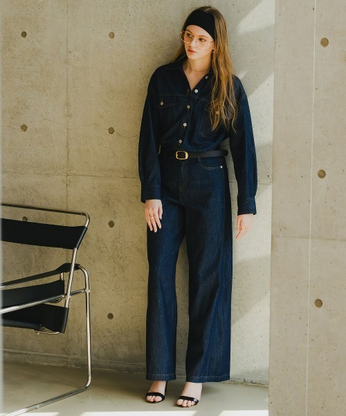 「Maison INNESS」 デニムパンツ L ネイビー レディース_画像8