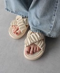 サンダル 「厚底」ギャザークロスサンダル レディースの詳細画像1