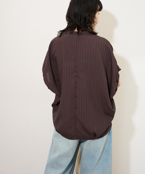ブラウス シャツ 「追加2」N/Rダブルストライプブラウス レディースの画像
