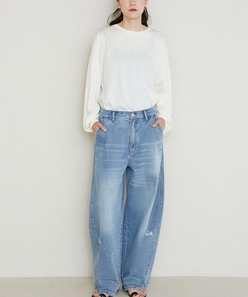 「YENN」 デニムパンツ 40 ブルー レディース_画像3