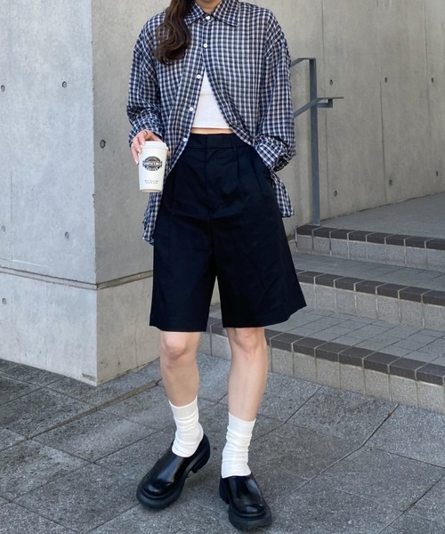 「ISOOK」 長袖シャツ FREE ネイビー レディース_画像7