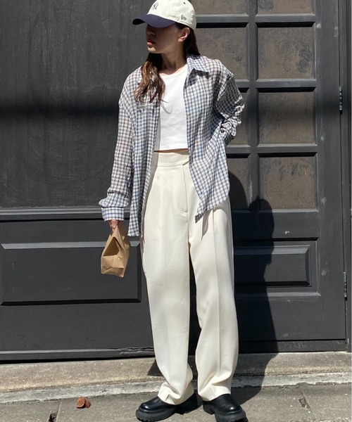 「ISOOK」 長袖シャツ FREE ネイビー レディース_画像8