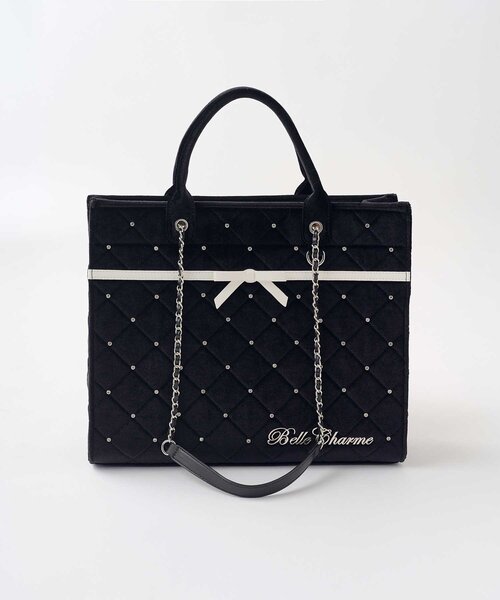 Belle Charme Quilted Carry on Tote ブラック Belle Charme キルティング トートバッグ 「Belle Charme」Velour