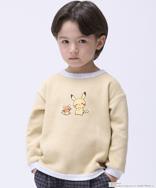 petit main tシャツ 「モンポケ」接結アップリケ長袖Tシャツ キッズ