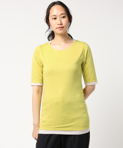 and it_ tシャツ フェイクレイヤードくしゅくしゅシャーリング5