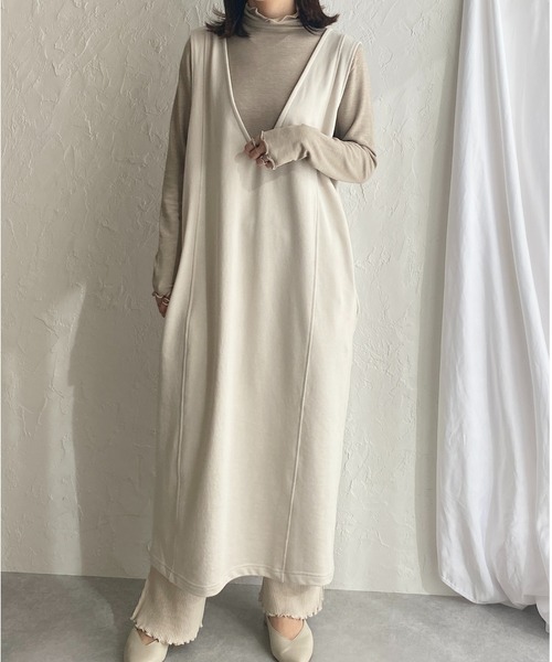 ワンピース ジャンパースカート 前後2way深vネックノースリーブロングスウェットワンピース Zozotown Paypayモール店 通販 Paypayモール