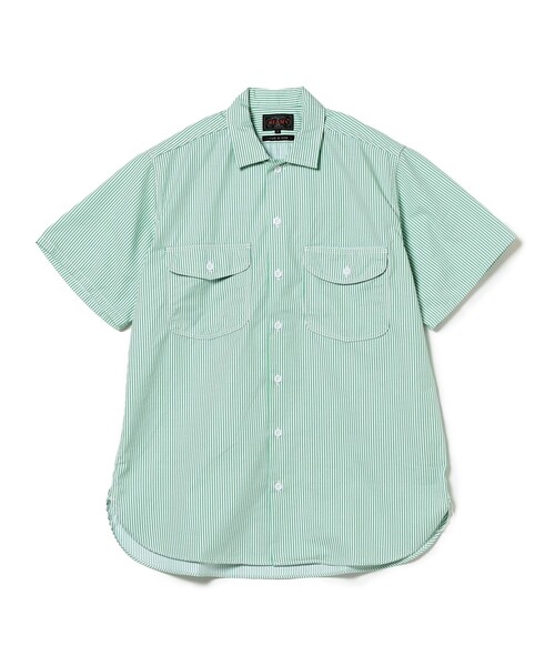BEAMS+（ビームスプラス） シャツ 半袖 WORK Short Sleeve Stripe