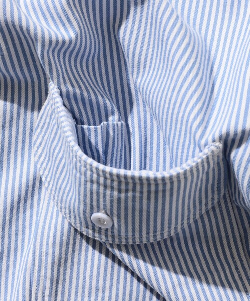 【極美品】BEAMS PLUS ストライプ柄 半袖 プルオーバー シャツ L 極美品】BEAMS PLUS ストライプ柄 半袖 プルオーバー シャツ L