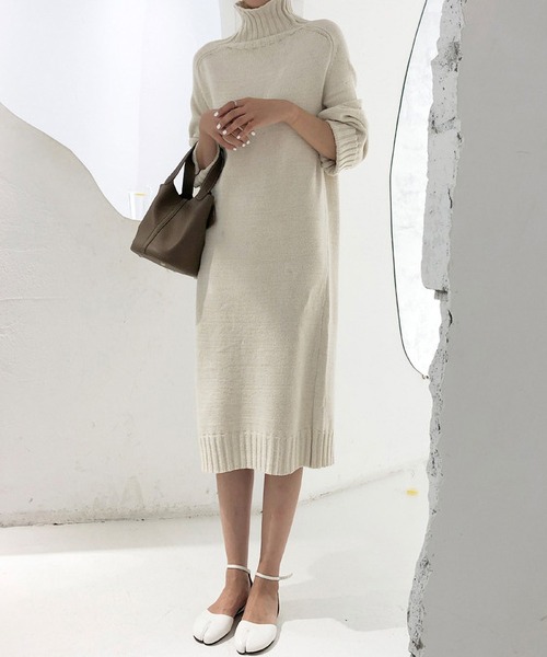 ワンピース タートルネック リングニットワンピース : ZOZOTOWN Yahoo