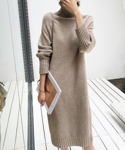 ワンピース タートルネック リングニットワンピース : ZOZOTOWN Yahoo