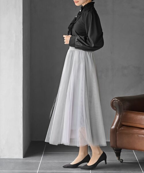 r・p・s（アールピーエス） スカート バイカラースーパーフレアー