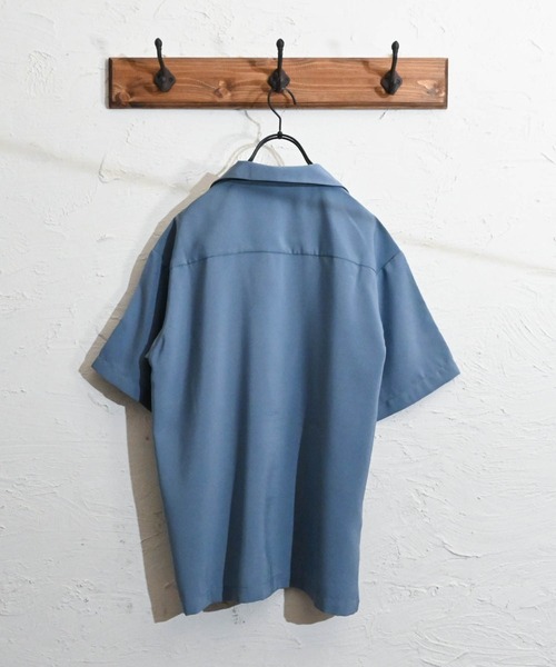 シャツ ポリ無地 オープンカラーシャツS/S メンズ レディース