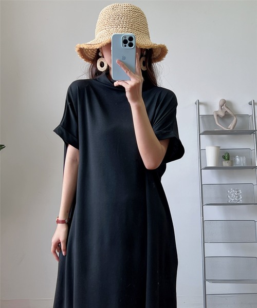MAISON DE THERESE ワンピース 半袖ハイネックロングワンピース