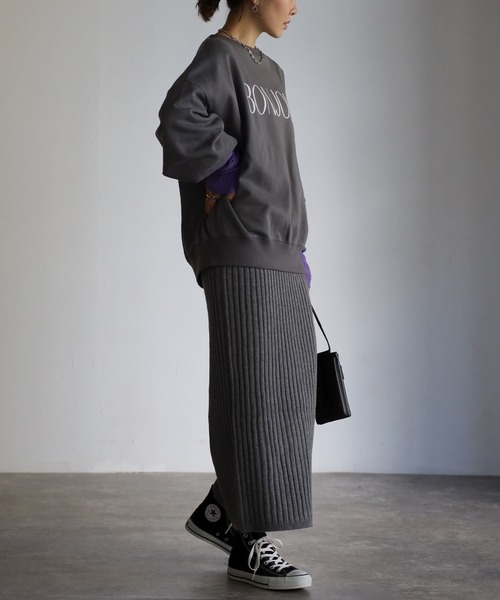 トレーナー+スウェット Bonjour girl Bonjour Sagan トレーナー スウェット BONJOURロゴスウェット
