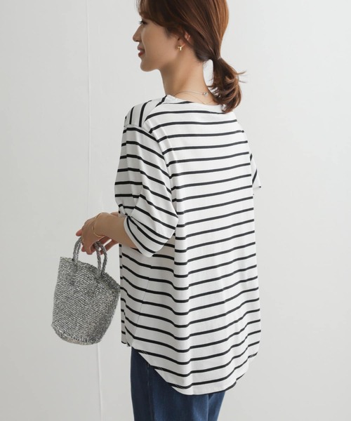 ITEMS URBANRESEARCH トレーナーDOORS ボーダーシャツ ラウンドヘムボーダーロングTシャツ[DRA4-21A102]｜URBAN