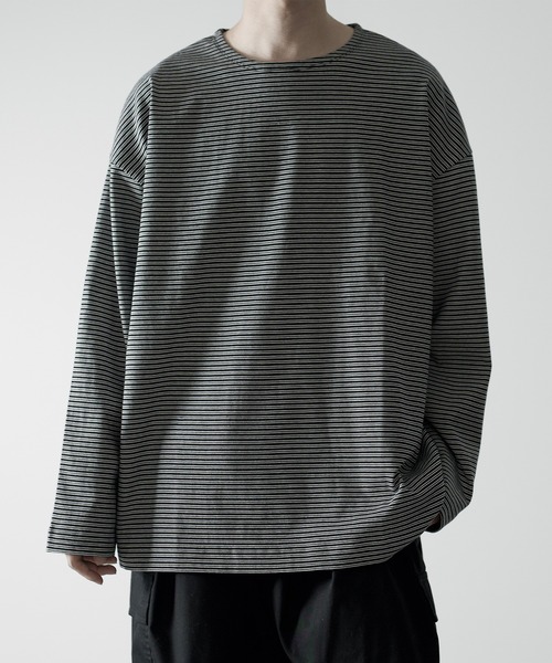 LOHEN BOXY LINE BIG LONG-T ボーダー RUUBON tシャツ 「RUUBON」narrow border long Tee / ナローボーダー