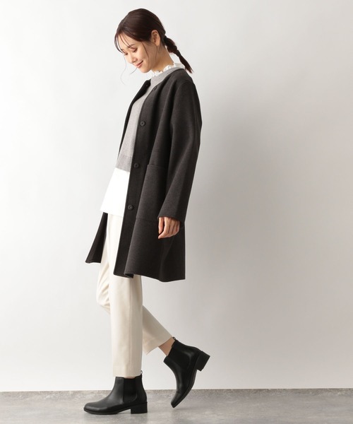 GLOBAL WORK 軽やかストレッチ切り替えノーカラー/ 907288 レディース