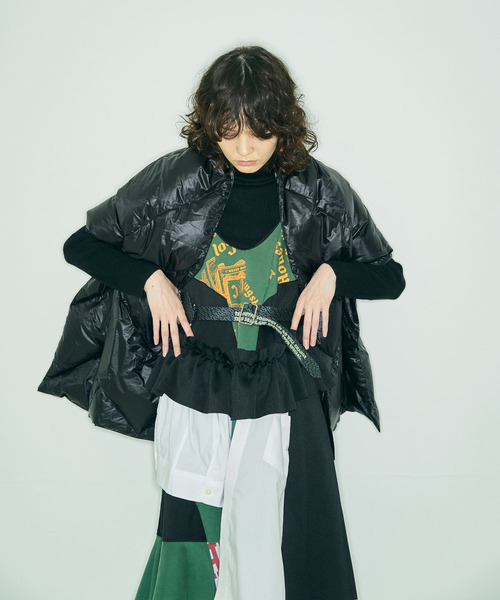 マフラー・ストール PLAIN Green Stole with Boat Neckline in Sheer Fabric Woman THE GOODLAND MARKET マフラー ストール 「別注」KWD×ザ グッド