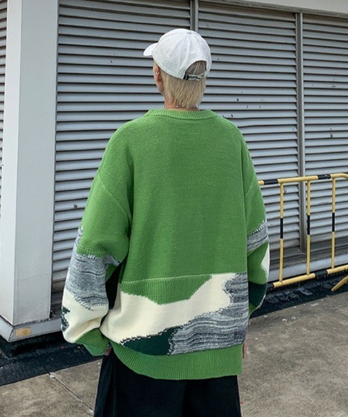 MGV（エムジーヴィー） セーター ニット マルチカラードッキングニット 