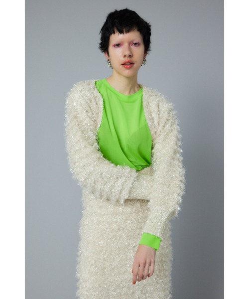 ループヤーンニットカーディガン 新品未着用HeRIN.CYE HeRIN.CYE |SHEL'TTER ) (カーディガン cardigan knit yarn Loop | トップス