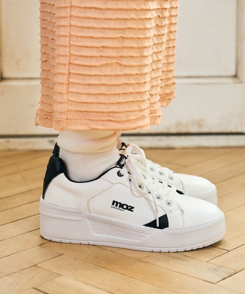 moz（モズ） スニーカー フェイクレザー厚底コートスニーカー