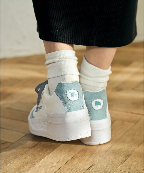 moz（モズ） スニーカー フェイクレザー厚底コートスニーカー