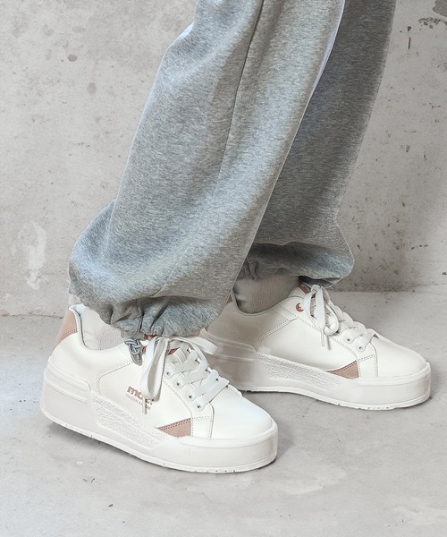 moz（モズ） スニーカー フェイクレザー厚底コートスニーカー