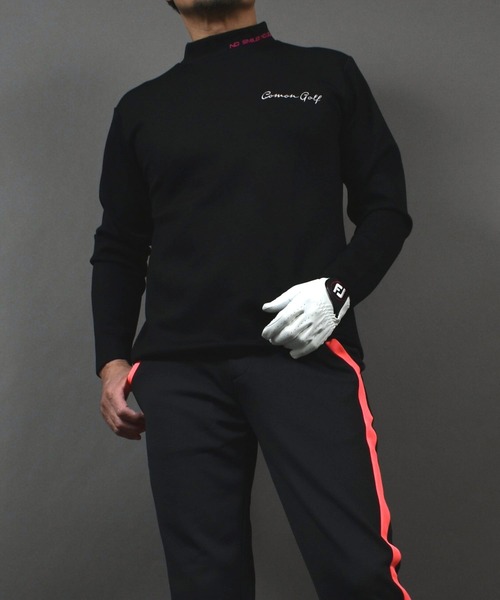 【未使用】シーピージーゴルフ　モックネック長袖　モノグラムコンプレッションシャツ COMONGOLF（コモンゴルフ） tシャツ 柔らかいエアーポンチジャージ素材