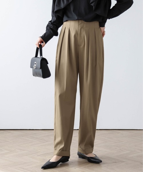 Lajour パンツ ダブルタックテーパードパンツ レディース : ZOZOTOWN