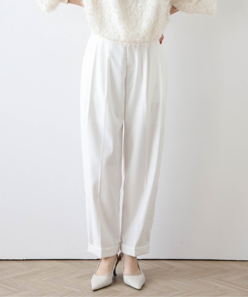 Lajour パンツ ダブルタックテーパードパンツ レディース : ZOZOTOWN