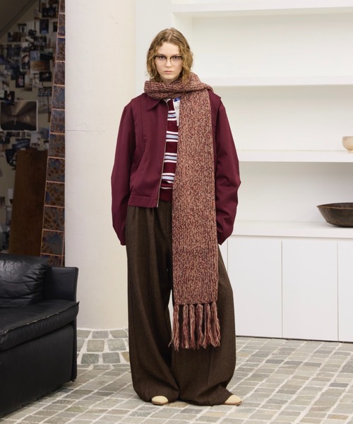 soerte マフラー MULTI COLLAR VOLUME FRINGE MUFFLER/マルチカラー