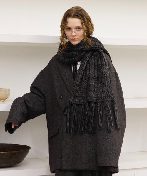 soerte マフラー MULTI COLLAR VOLUME FRINGE MUFFLER/マルチカラー