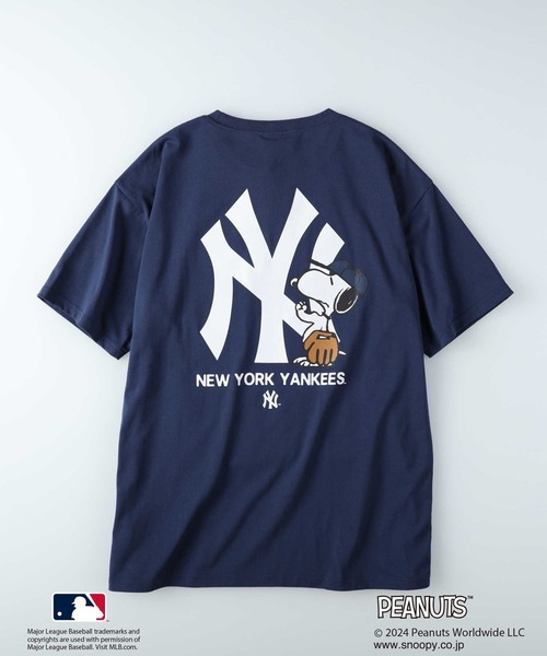 tシャツ 「MLB PEANUTS」ロゴTee レディース Right-on tシャツ MLB ピーナッツTシャツ レディース