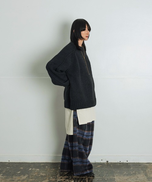 Aphlotus セーター ニット ハンド編みライク アウトリンキング