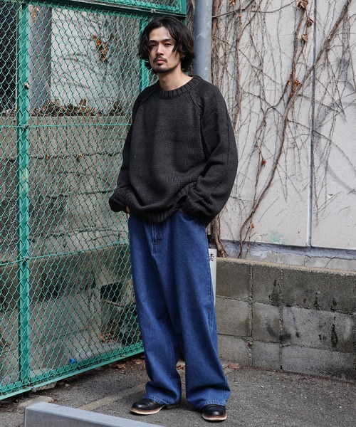 Aphlotus セーター ニット ハンド編みライク アウトリンキング