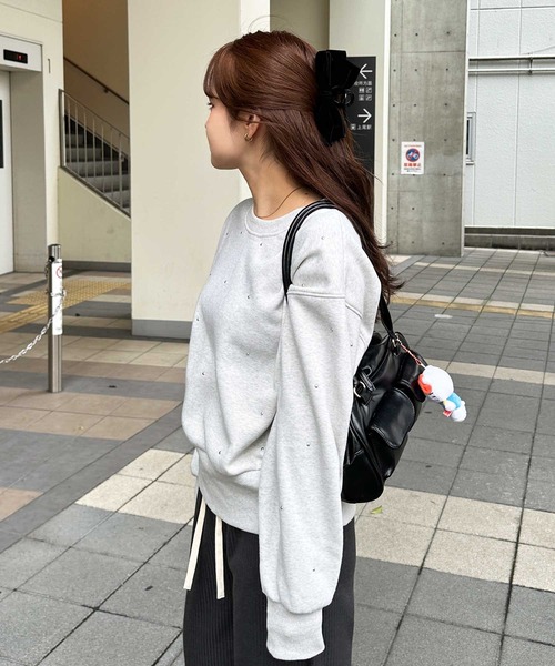 nelliy. トレーナー スウェット 裏起毛スタッズスウェット