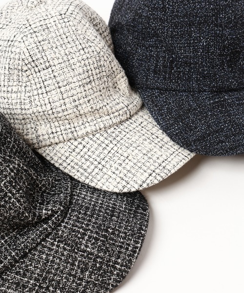 帽子 CULLNI Butcher Tweed Leather Emblem Cap CULLNI キャップ 帽子 Butcher Tweed Leather Emblem Cap メンズ