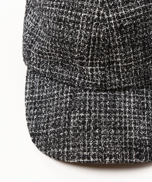 帽子 CULLNI Butcher Tweed Leather Emblem Cap CULLNI キャップ 帽子 Butcher Tweed Leather Emblem Cap メンズ
