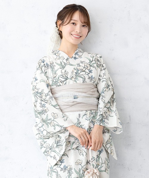 早い者勝ち！完売品！【floro by SOUBIEN】セパレート浴衣3点セット SOUBIEN（創美苑） 浴衣 floro2wayセパレート浴衣3点セット （上着＋