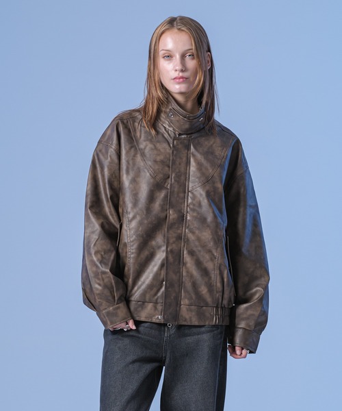 60s 70s ブラウンシャンブレー ジャケット XL ブルゾン vintage selle glant（セレグランテ） ブルゾン アウター VINTAGE LIKE SHORT