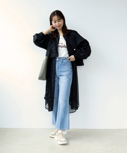 新品未使用【 JEANS 】ブルゾン　Ｌ Jines ブルゾン アウター 3wayナイロンxサテンxメッシュset