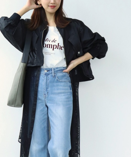 Jines ブルゾン アウター 3wayナイロンxサテンxメッシュset