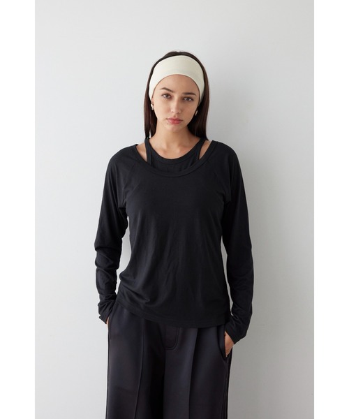 美品　ALEXIA STAM レイヤード ロンパース ブラック アリシアスタン ALEXIA STAM レイヤード ロンパース ブラック / アリシアスタン